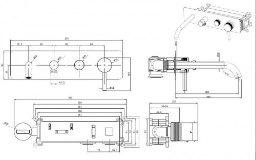 Смеситель для ванны Allen Brau Priority 5.31A05-GB цвет Золото