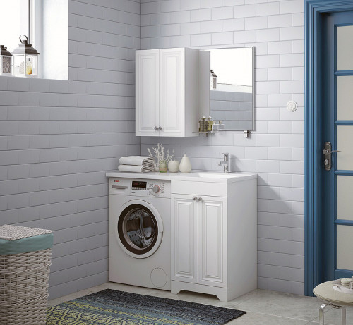 Тумба под раковину Corozo Леон 110 SD-00000890 Белая матовая МДФ / ЛДСП