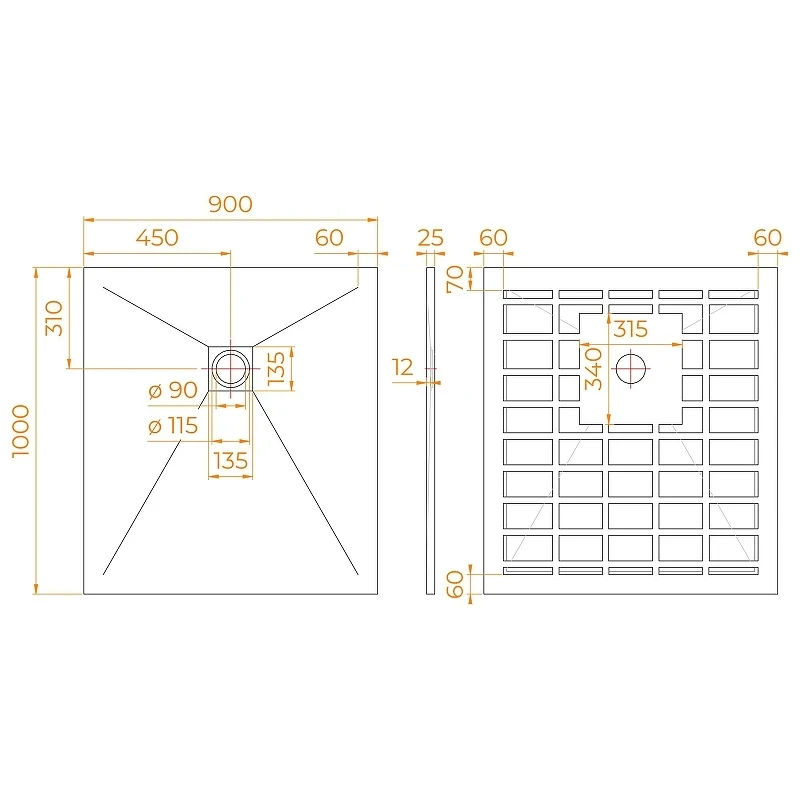 Душевой поддон из искусственного камня RGW Stone Tray 90x100 14152910-01-11 цвет Белый