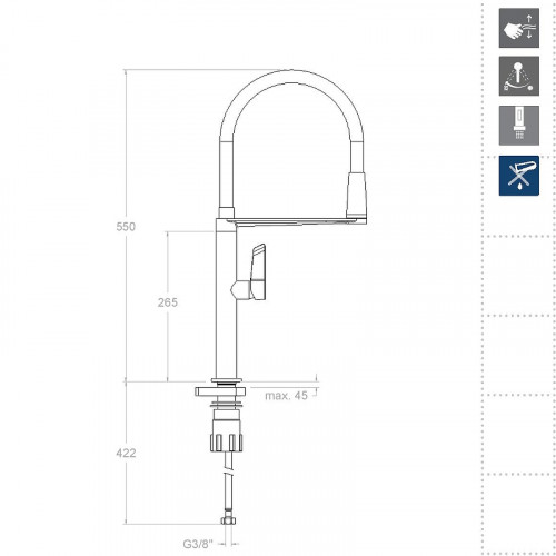 Смеситель для кухни Ramonsoler Kitchen Magnet 388801MACU Медь
