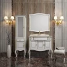Шкаф пенал Opadiris Лаура 44 L Z0000006525 Белый с золотой патиной ручки Swarovski Золото МДФ / ЛДСП, массив дерева, стекло