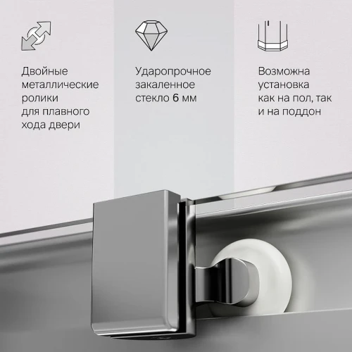 Душевой уголок AM.PM Func88х88 W84G-403-9090-MT профиль цвет Хром матовый стекло Матовое