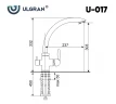 Смеситель для кухни Ulgran Classic U-017-343 Антрацит латунь