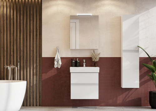 Зеркальный шкаф Roca Oleta 60 R A857646806 с подсветкой Белый глянец