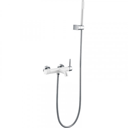 Смеситель для ванны Boheme Uno 463-WCR Белый матовый Хром латунь на стену