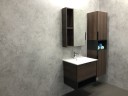 Шкаф пенал Comforty Франкфурт 40 00004150535 подвесной Дуб шоколадно-коричневый Черный матовый МДФ / ЛДСП