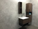 Шкаф пенал Comforty Франкфурт 40 00004150535 подвесной Дуб шоколадно-коричневый Черный матовый МДФ / ЛДСП