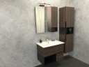 Шкаф пенал Comforty Франкфурт 40 00004150535 подвесной Дуб шоколадно-коричневый Черный матовый МДФ / ЛДСП