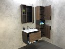 Шкаф пенал Comforty Франкфурт 40 00004150535 подвесной Дуб шоколадно-коричневый Черный матовый МДФ / ЛДСП