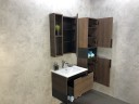 Шкаф пенал Comforty Франкфурт 40 00004150535 подвесной Дуб шоколадно-коричневый Черный матовый МДФ / ЛДСП