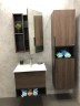 Шкаф пенал Comforty Франкфурт 40 00004150535 подвесной Дуб шоколадно-коричневый Черный матовый МДФ / ЛДСП