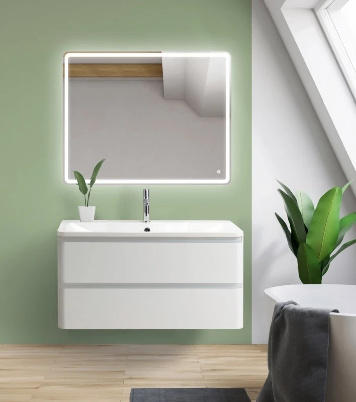Тумба под раковину BelBagno ALBANO-900-2C-SO-BL подвесная Bianco Lucido МДФ / ЛДСП