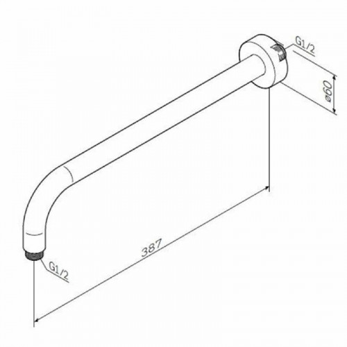 Кронштейн для верхнего душа AM.PM F0522701 Черный матовый нержавеющая сталь на стену