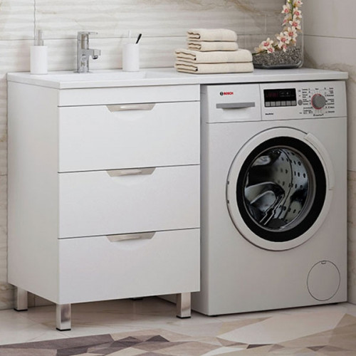 Тумба под раковину Corozo Алиот 120 SD-00000597 Белая МДФ / ЛДСП