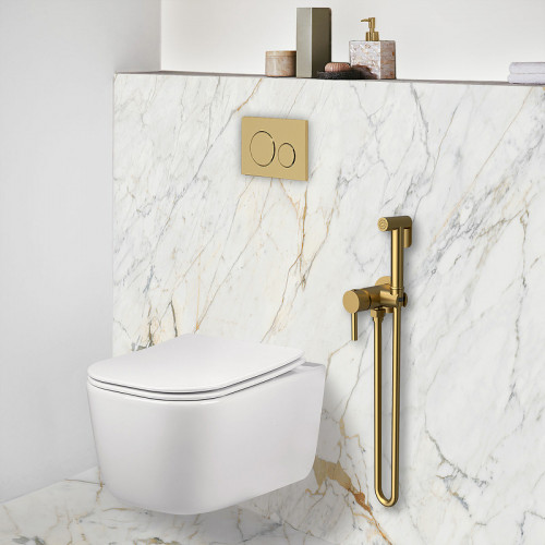 Гигиенический душ со смесителем Vincea VHFW-101BG Брашированное золото латунь встраиваемый