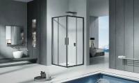 Душевой уголок Good Door Cofe CR-90-C-B 90x90 КФ00006 профиль Черный стекло прозрачное