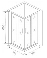 Душевой уголок Good Door Cofe CR-90-C-B 90x90 КФ00006 профиль Черный стекло прозрачное