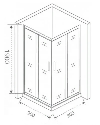 Душевой уголок Good Door Cofe CR-90-C-B 90x90 КФ00006 профиль Черный стекло прозрачное