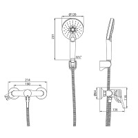 Смеситель для душа Lemark Minima LM3803C Хром латунь на стену