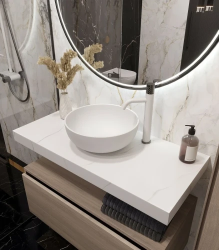 Столешница под раковину Boheme Armadi Art Flat 100 869-100-CLCT Белый мрамор искусственный камень (литьевой мрамор)