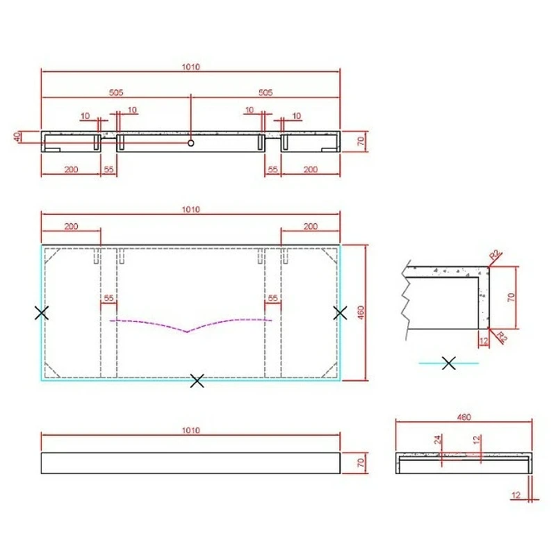 Столешница под раковину Boheme Armadi Art Flat 100 869-100-CLCT Белый мрамор искусственный камень (литьевой мрамор)