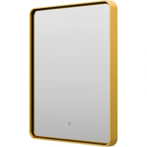Зеркало Brevita Mercury 60 MER-Rett6-060/80-gold с подсветкой Золото матовое с сенсорным выключателем стекло