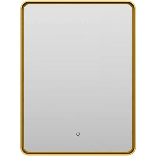 Зеркало Brevita Mercury 60 MER-Rett6-060/80-gold с подсветкой Золото матовое с сенсорным выключателем стекло