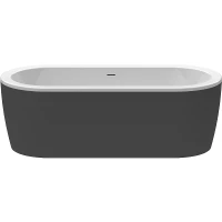 Акриловая ванна Cezares Slim 180x80 SLIM CENTRAL-180-80-60-NERO-SET без гидромассажа