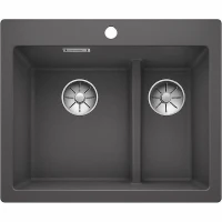 Кухонная мойка Blanco Pleon 6 Split 521690 Темная скала искусственный камень (литьевой мрамор) встраиваемый
