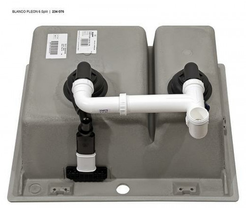 Кухонная мойка Blanco Pleon 6 Split 521690 Темная скала искусственный камень (литьевой мрамор) встраиваемый