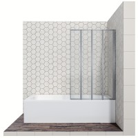 Шторка на ванну Ambassador Bath Screens 100х140 16041111R профиль Хром стекло CrystalPure