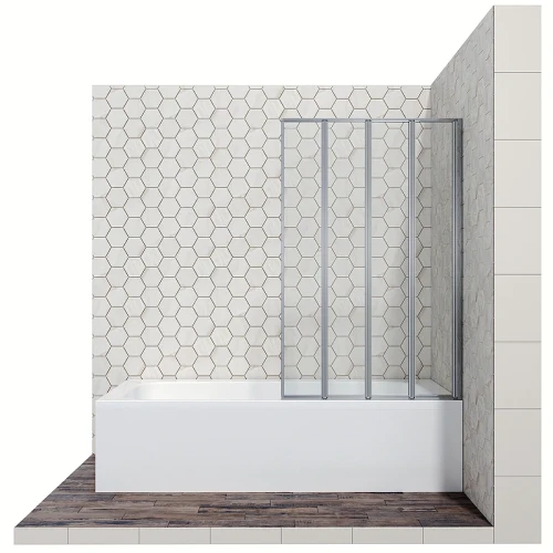 Шторка на ванну Ambassador Bath Screens 100х140 16041111R профиль Хром стекло CrystalPure