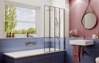 Шторка на ванну Ambassador Bath Screens 100х140 16041111R профиль Хром стекло CrystalPure