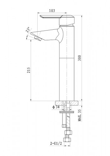 Смеситель для раковины Wonzon &amp; Woghand Baroque WW-191104-CR цвет Хром
