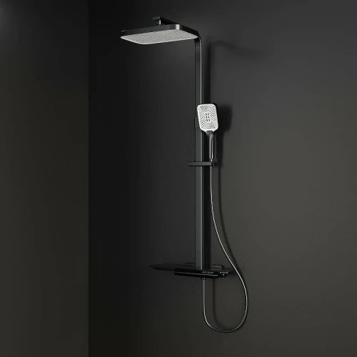 Душевая система RGW Shower Panels SP-34B 51140134-04 с термостатом Черная матовая латунь на стену
