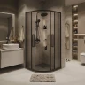 Душевой уголок Grossman Cosmo 100х100 301.K33.02.1010.21.02 профиль Черный матовый стекло шиншилла