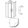 Душевой уголок Grossman Cosmo 100х100 301.K33.02.1010.21.02 профиль Черный матовый стекло шиншилла