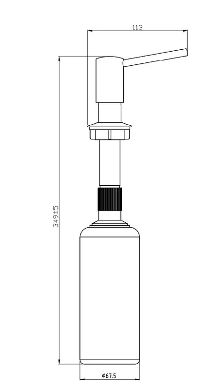 Дозатор для моющего средства Abelsberg SPP70017MB цвет Вулканический черный