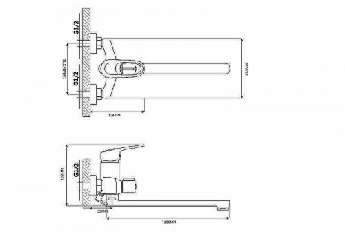 Смеситель для ванны Ekko E22104 универсальный Хром