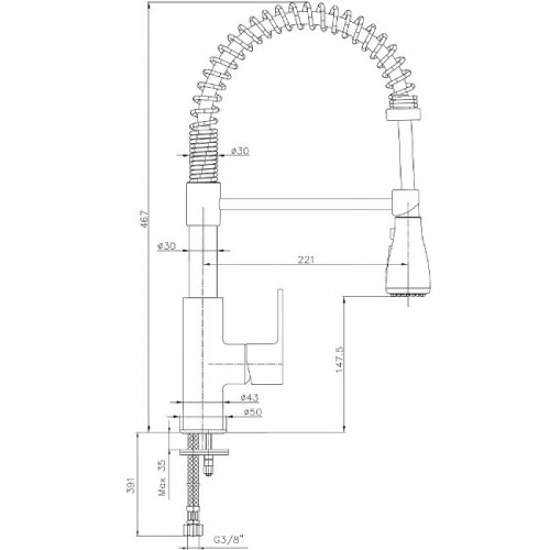 Смеситель для кухни E.C.A. Nita 102518106EX Сталь латунь