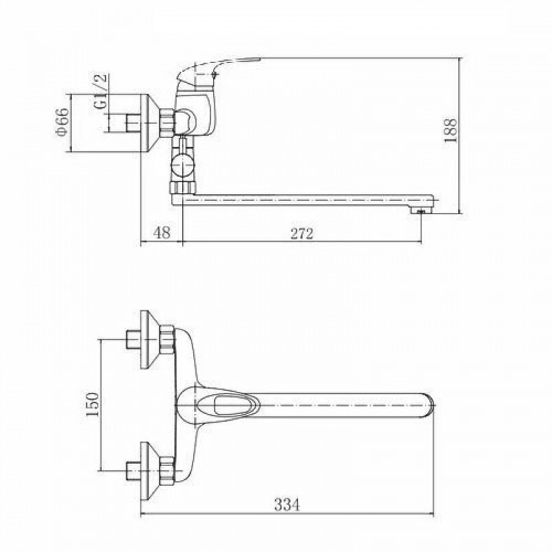Смеситель для ванны Fashun A2150BLUE универсальный цвет Хром Синий