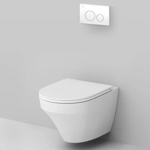 Комплект унитаза с инсталляцией AM.PM Inspire FlashClean IS49001.501700 с сиденьем Микролифт и Белой клавишей смыва фарфор подвесной