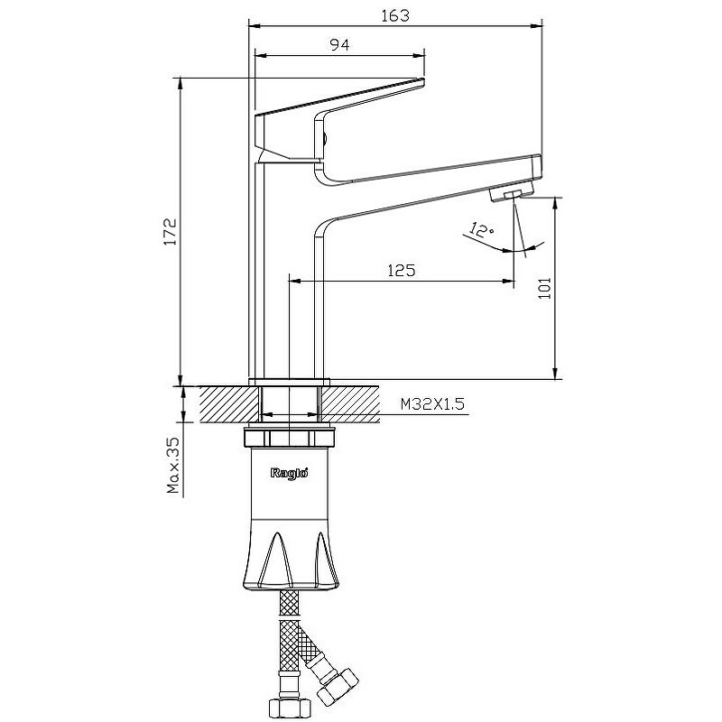 Смеситель для раковины Raglo R30.10 Хром латунь