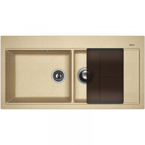 Кухонная мойка Florentina Россана-1000 20.335.E1000.104 Бежевая искусственный камень (литьевой мрамор) встраиваемый