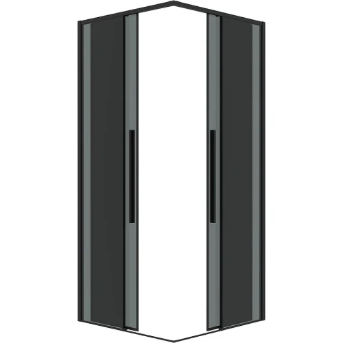 Душевой уголок Grossman Galaxy 100х100 300.K33.01.1010.21.10 профиль Черный матовый стекло тонированное