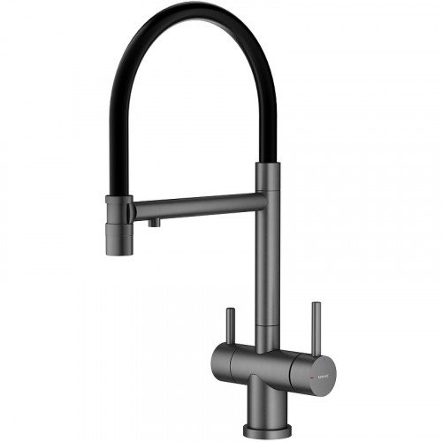 Смеситель для кухни Splenka S70.63.09 Графит матовый Черный латунь