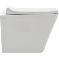 Комплект унитаза AQUAme AQM2004 с инсталляцией Berges Atom 410 040340 с сиденьем Микролифт и Черной матовой клавишей смыва фаянс подвесной