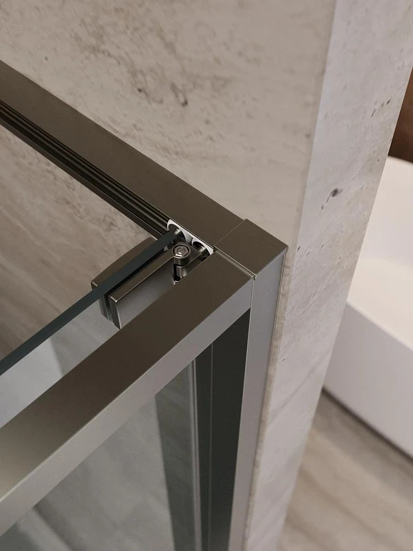 Душевая дверь Cezares Lux 140 LUX-B-FS-11-140-C-GM профиль Оружейная сталь стекло прозрачное