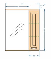 Зеркало со шкафом Stella Polar Кармела 65/С SP-00000181 с подсветкой Карпатская ель