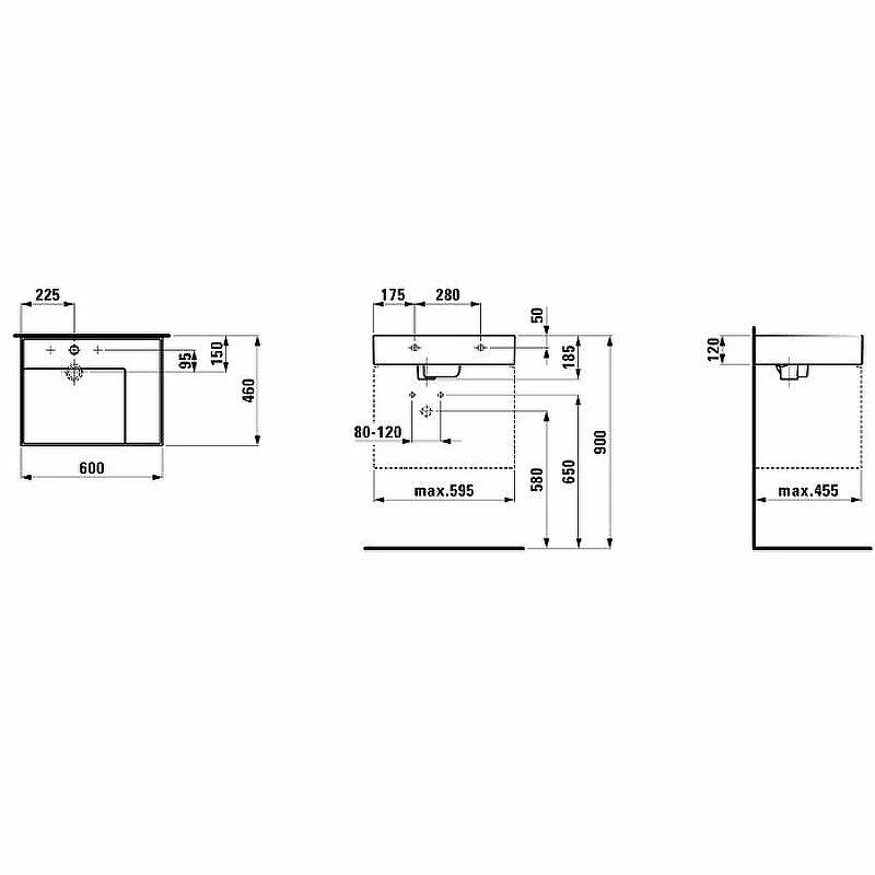 Раковина Laufen Kartell 60 R 8.1033.5.000.112.1 Белая
